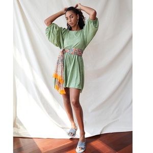 Free People Get Obsessed Babydoll Dress in Green M